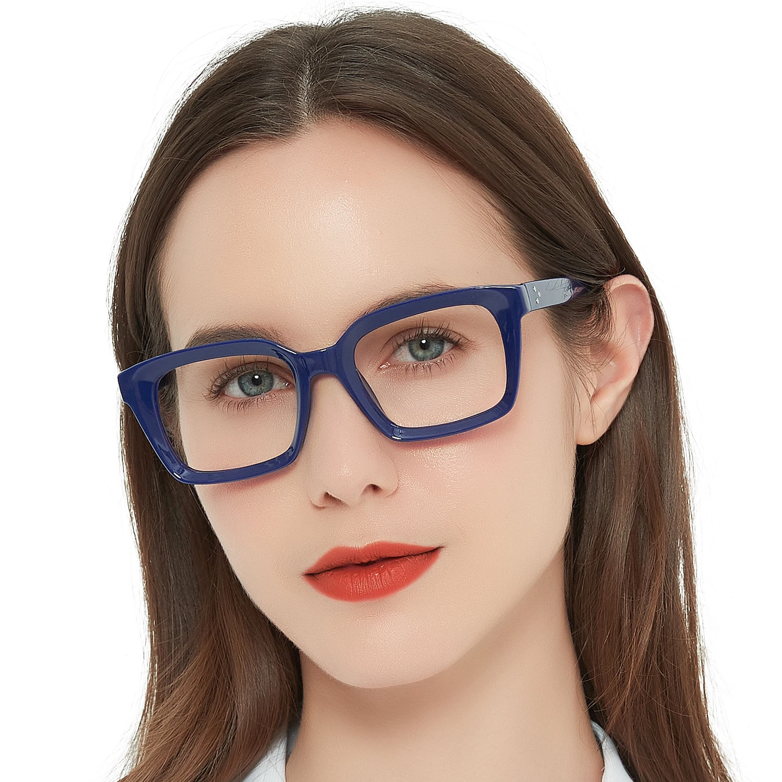 MARE AZZURO Square Women Reading Glasses Oversized Red Eyeglasses Frame Female Reader Glasses Hyperopia Diopter 100 150 200 275