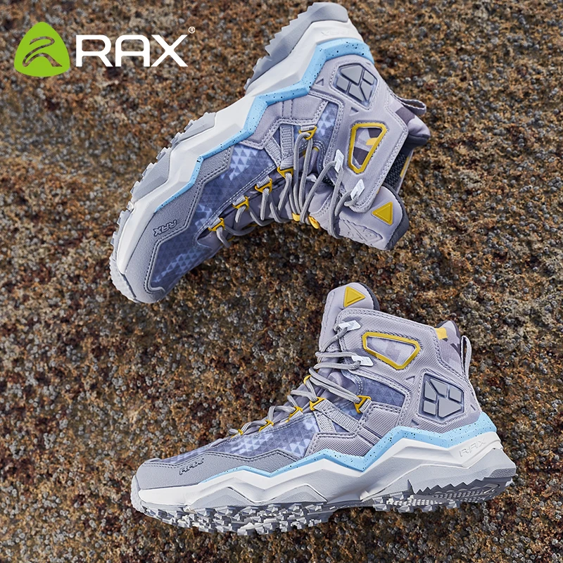RAX winter men's and women's hiking shoes snow boots waterproof leather sports shoes super warm men's boots outdoor work shoes