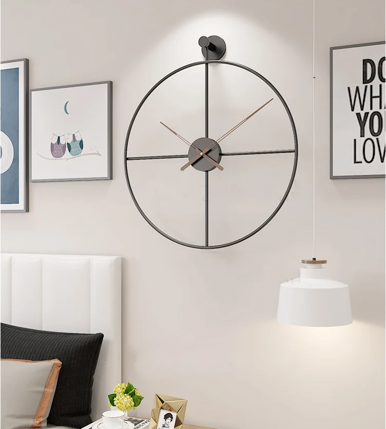 

80CM Creative minimalist Modern minimalist clock living room wall clock nordic style iron mute clock