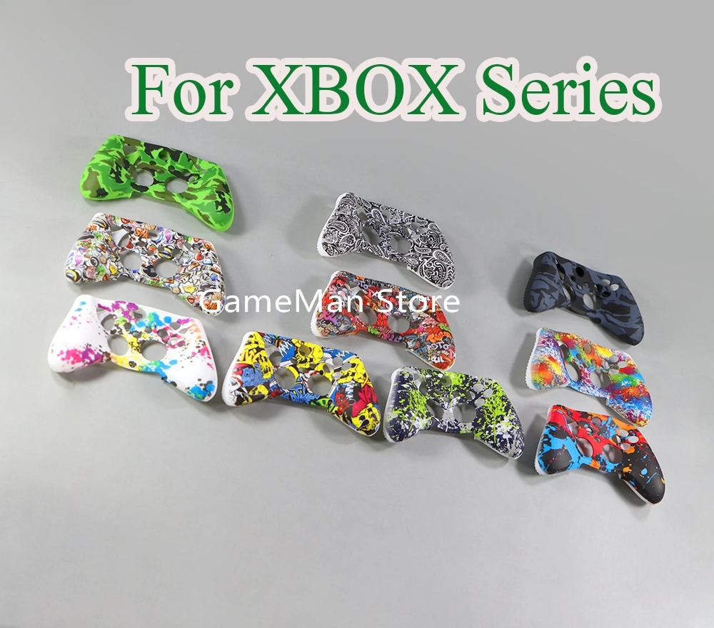 for XBox s x Soft Silicone Case For Xbox Series X S Controller Water Transfer Printing Protective Skin Silicone Case