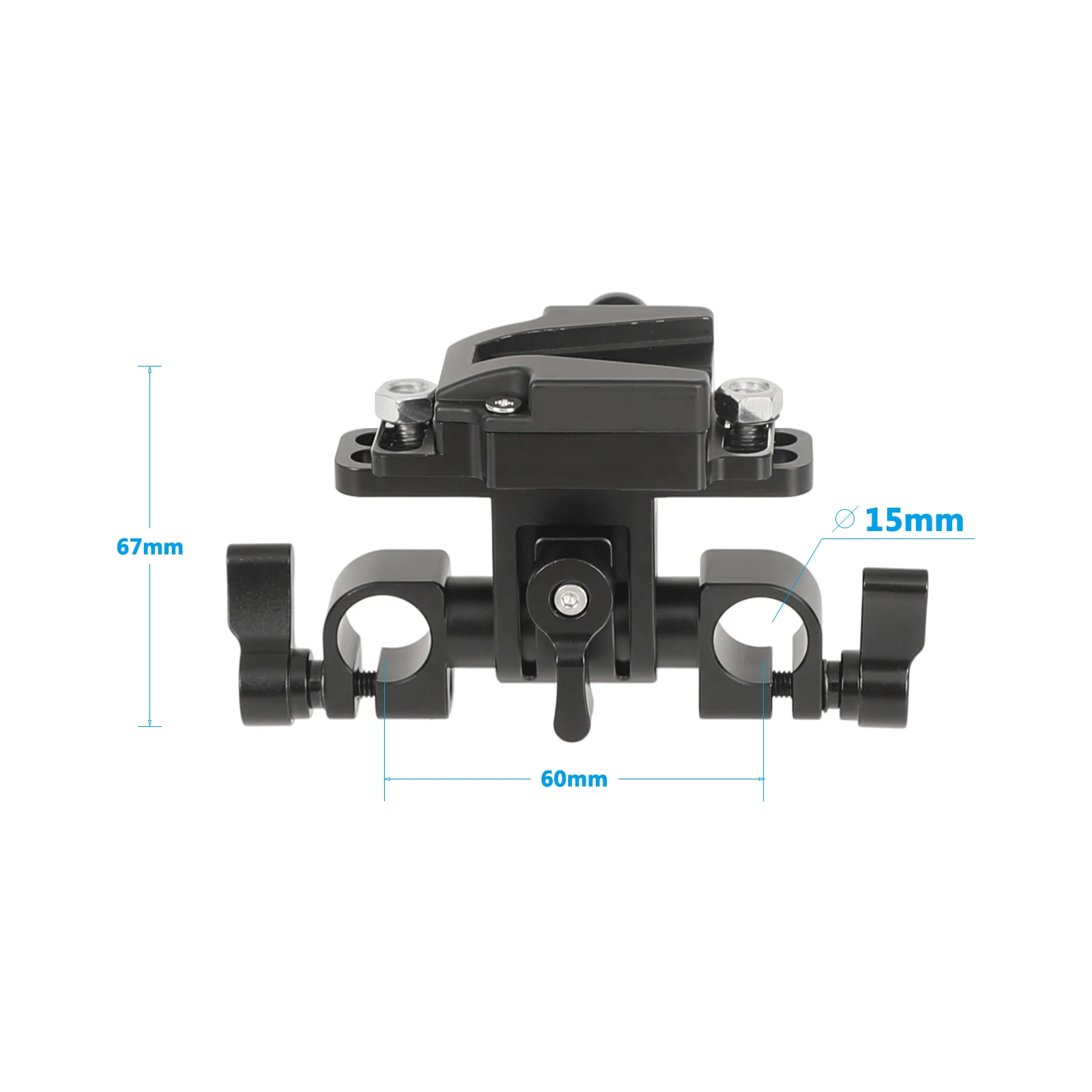 HDRIG-abrazadera de Soporte de doble varilla giratoria de 360 grados, 15mm, con bloqueo en V, adaptador de liberación rápida hembra para fuente de alimentación de cámara DSLR