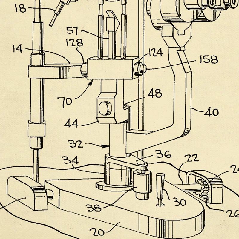 Slit Lamp Patent Print Optometry Poster Optician Tools Blueprint Ophthalmology Wall Art Canvas Painting Eye Doctor Clinic Decor