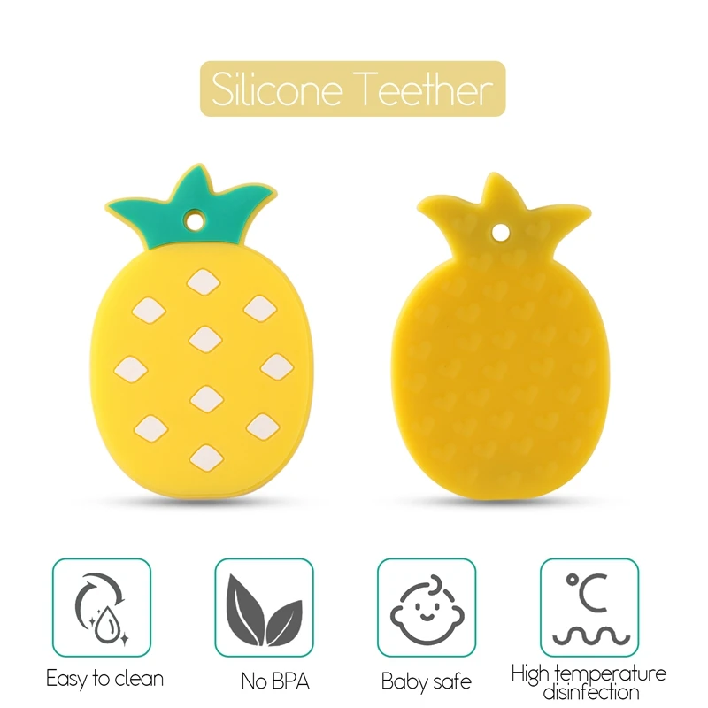 Let's make 1PC Silicone Pineapple Teethers Cartoon Animals Penguin Teething Food Grade Silicone Teether BPA Free For Baby Toys