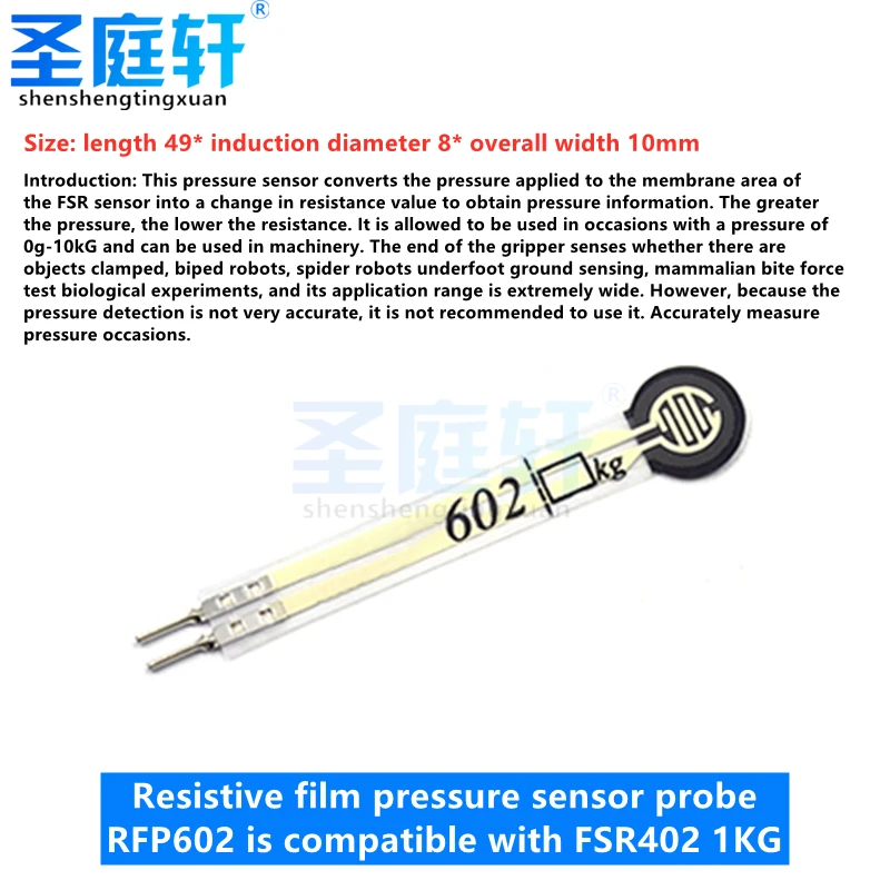 Resistive Thin Film Pressure Sensor, Resistência Sensível à Força, Thin Film, Pesando Módulo, RFP602, FSR402