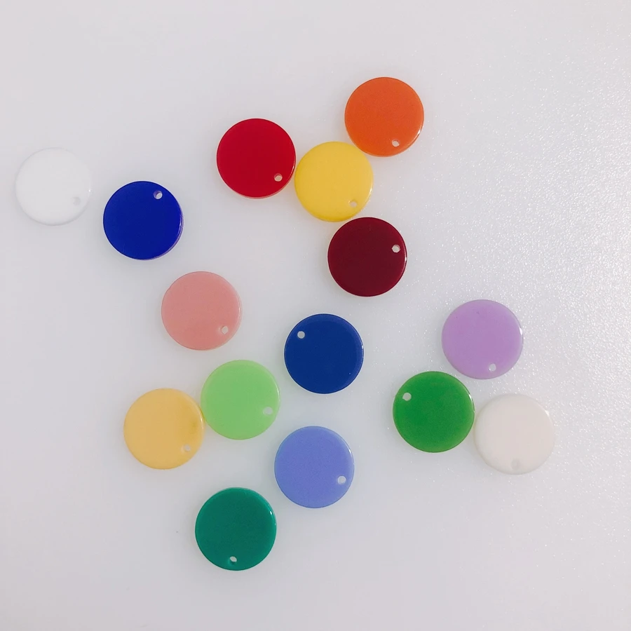 20 pieces / lot Color round acrylic earrings earrings patch accessories materials