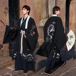 Chinese Samurai Man Set Drakenprint Harajuku Oude Vintage Mannen Traditionele Chinese Kleding Set Chinese Hanfu Prestatie Set