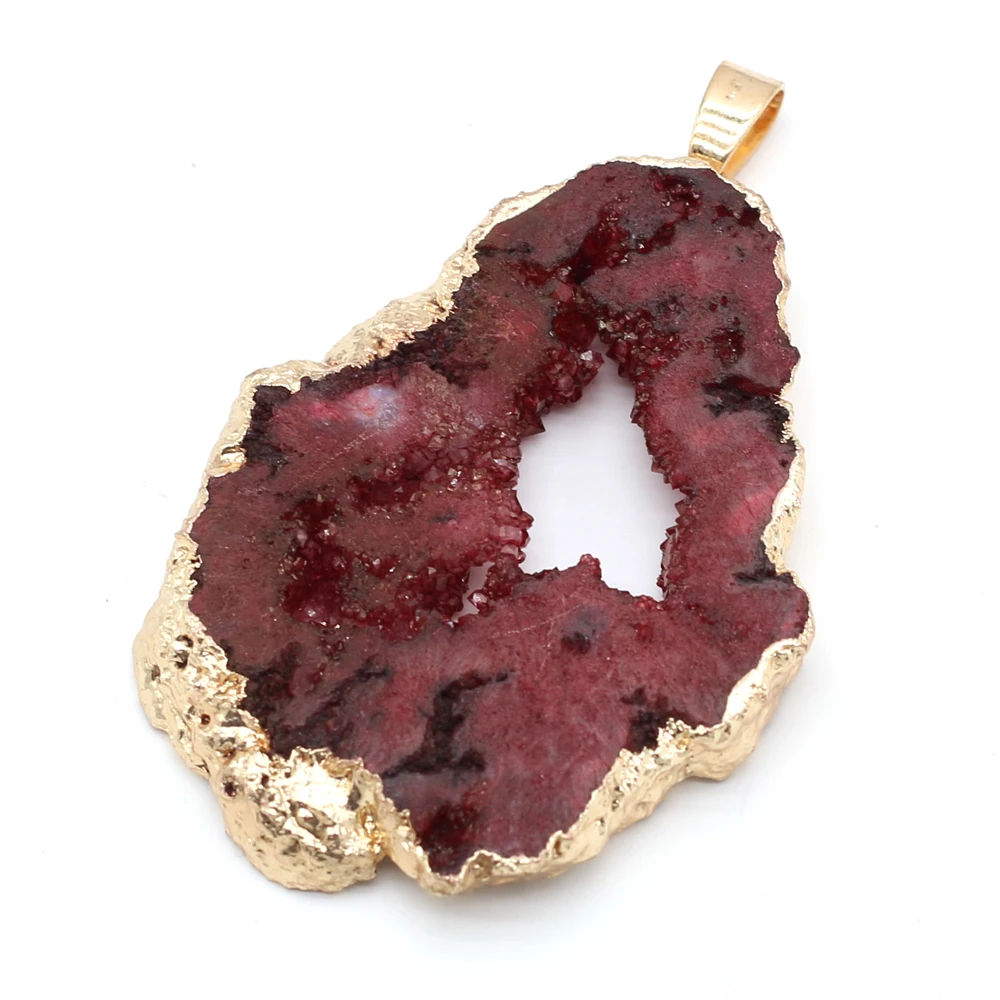 Natural Stone Druzy Crystal Pendants Irregular Reiki Heal Druzy Charms for Jewelry Making Design Necklace Earrings Accessories