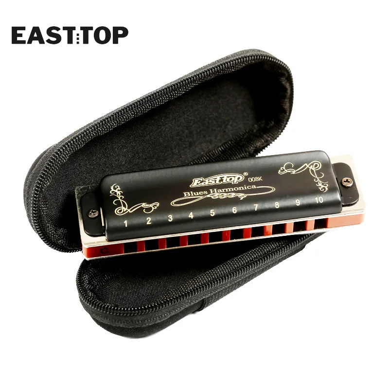 EASTTOP T008K  Paddy 12 tones  New harmonica brass reedplates phosphor bronze reeds diatonic blues harp good harmonica