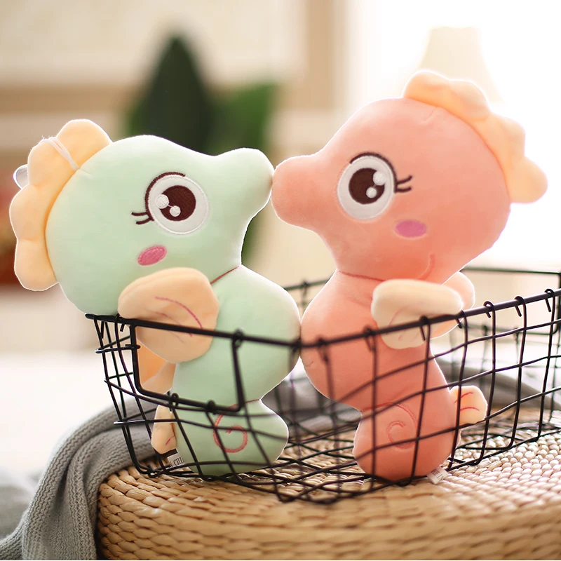 sweet shy seahorse lovely cartoon animal colors cute plush toy soft stuffed doll boy girl birthday Christmas gift 1pc