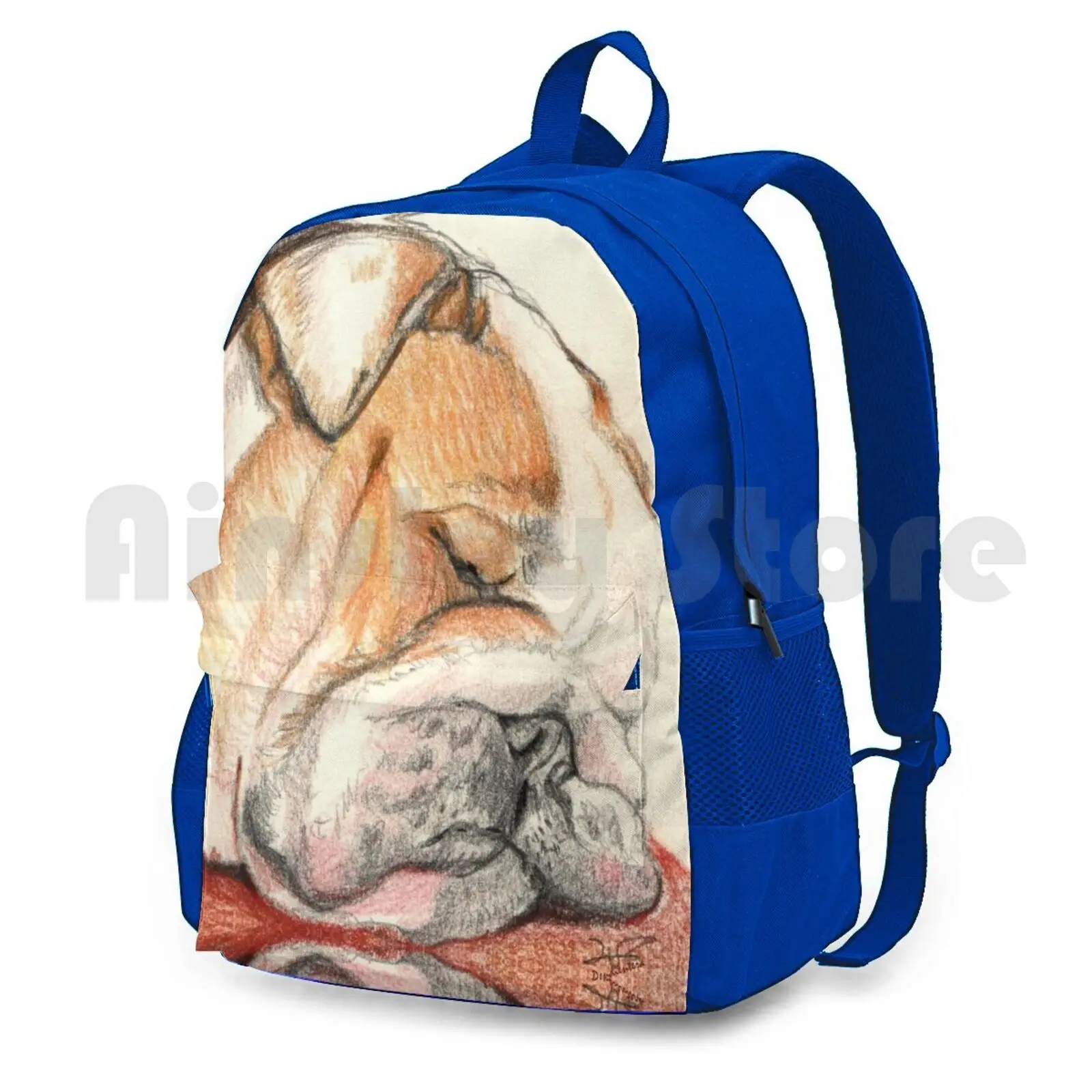 English Bulldog Alfie Outdoor Hiking Backpack Waterproof Camping Travel English Bulldog Alfie English Bulldog Dog Pet