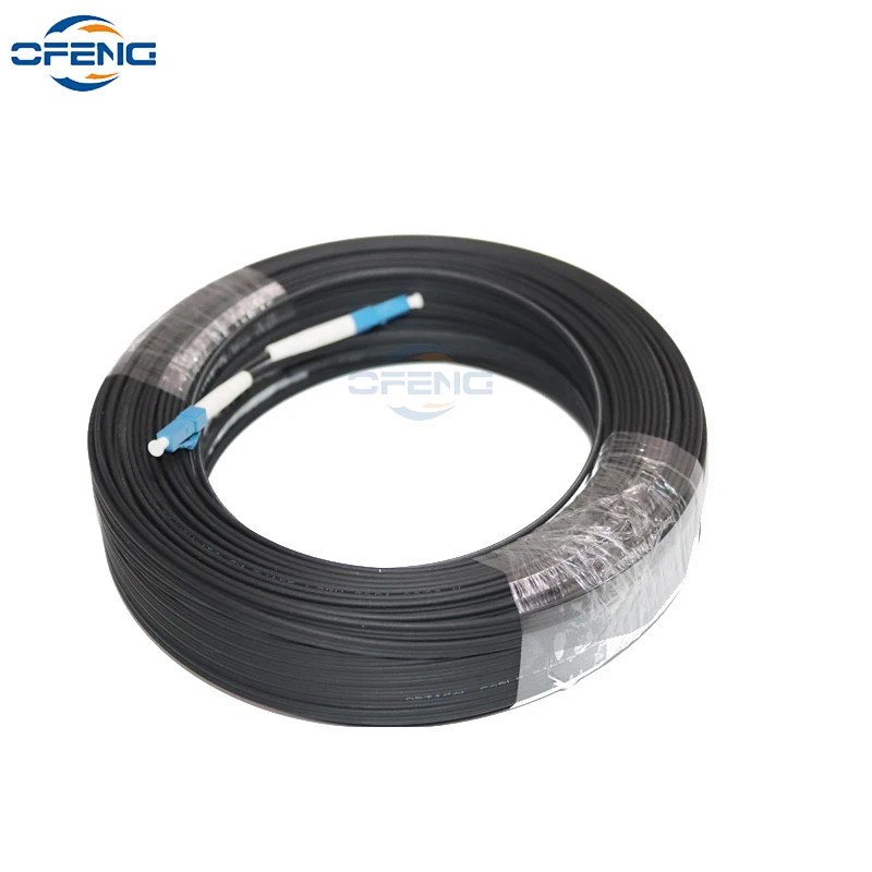 

300M 3 Steel 1 core Indoor Outdoor Fiber Optic Drop Cable Optical Patch Cord Single Mode Simplex G675A1 SC LC FC ST connecors