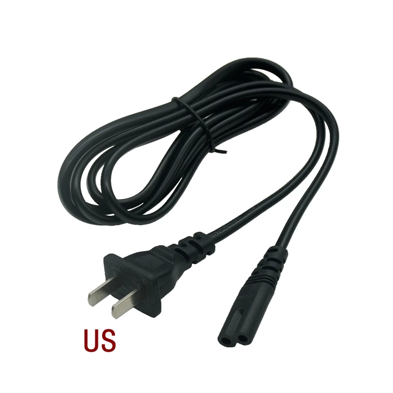 2-Prong 2Pin AC EU US UK Cable Power Supply Cord Console C7 Cable Figure High Quality Lead Wire Power Cord For Desktop Laptop