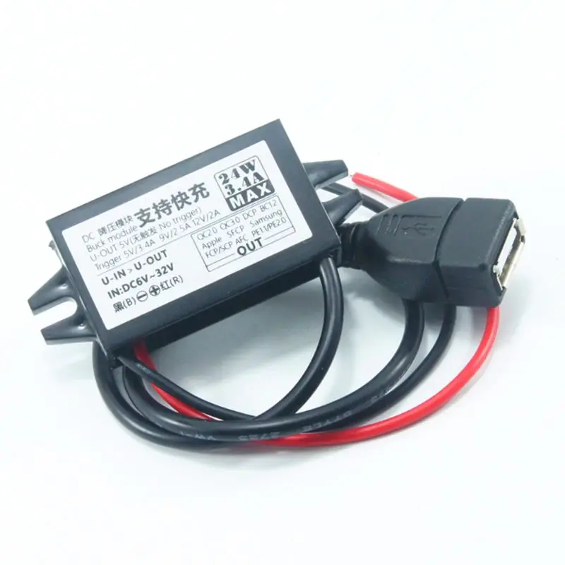 DC-DC Converter Module input 6V~32V to 5V~12V USB Step Down Power Output Adapter R9CC