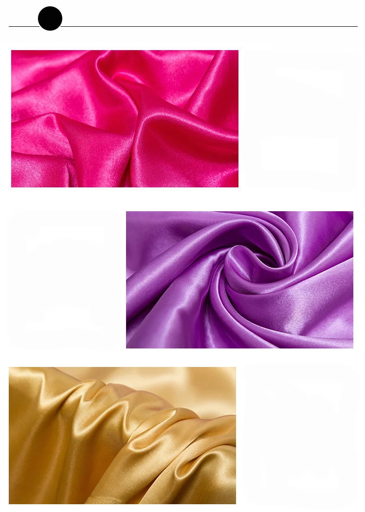 Imitierter Seidensatin-Stoff auf dem Hof, Futterstoffmaterial zum Nähen von Kleidern, Vorhängen, einfarbig, Schwarz, Weiß, Blau, Gold, Grün – Detail 5