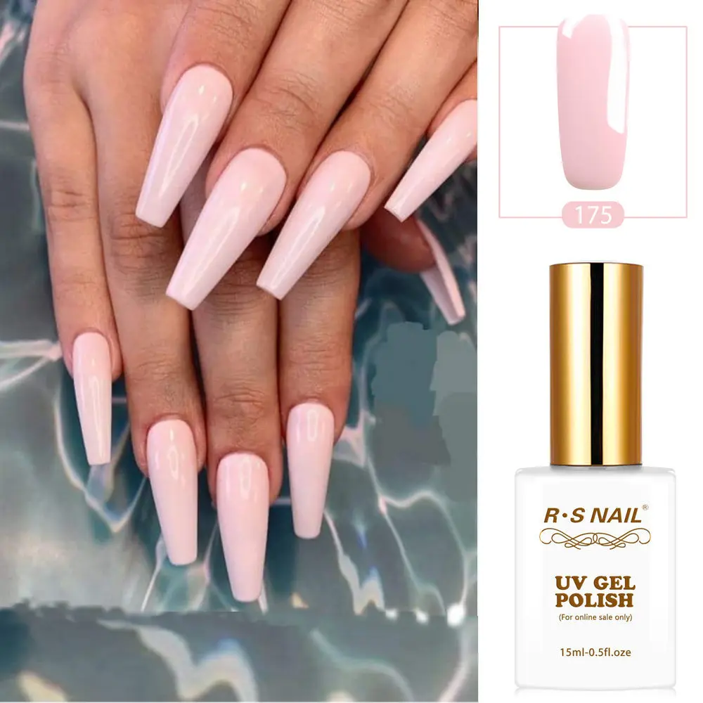 

RS Nail No.175 Gel Polish Baby Pink Nails Design UV Semi Permanent Manicure Nail Art Gel Varnishes Hybrid Need Base Gel Top Coat