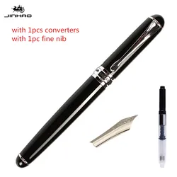 Jinhao X750 Black and Silver Clip 0.5mm/1.0mm Curved Tip Calligraphy Pen High Quality Metal Fountain Pen Christmas Gift Pens