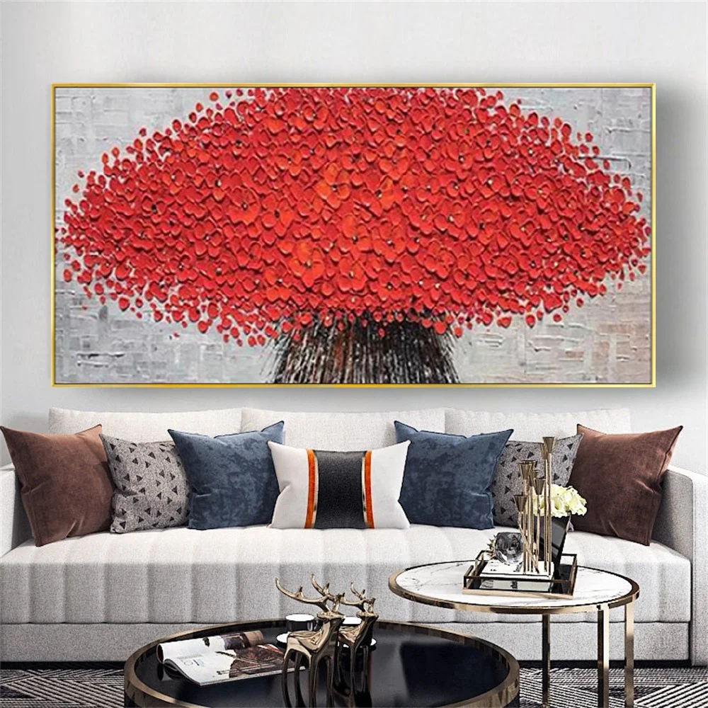 

New art Knife Flower 100%Handpainted Oil Painting On Canvas wall Painting 3d petal Wall Art for Home Decor Living Room Art mural