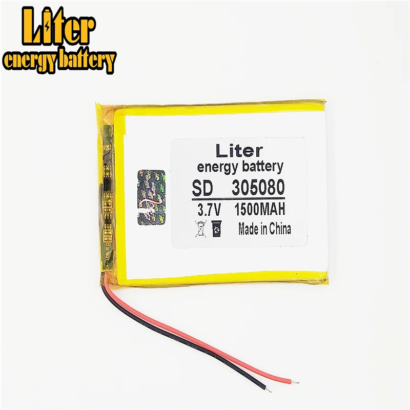 3.7V 1500mAh 305080   Células de batería recargables de iones de litio Li-Po de polímero de litio para Mp3 MP4 MP5 GPS