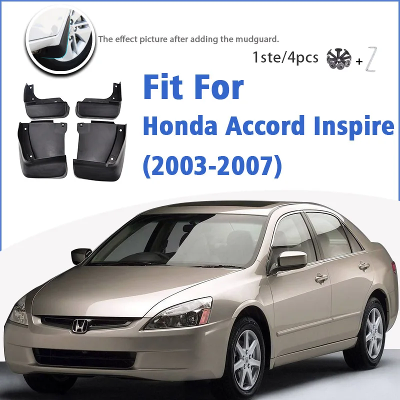 Mudguard For Honda Accord Inspire 4dr sedan 2003-2007 Front Rear 4pcs Mudflaps Mudguards Car Accessories Splash Guard 2004 2005