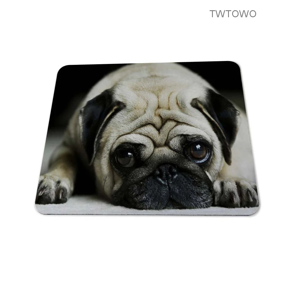 Animal Pug Overlock Gaming Rubber Dog Mouse Pad Silicon Mat Gaming Mouse Pad 180 * 220mm