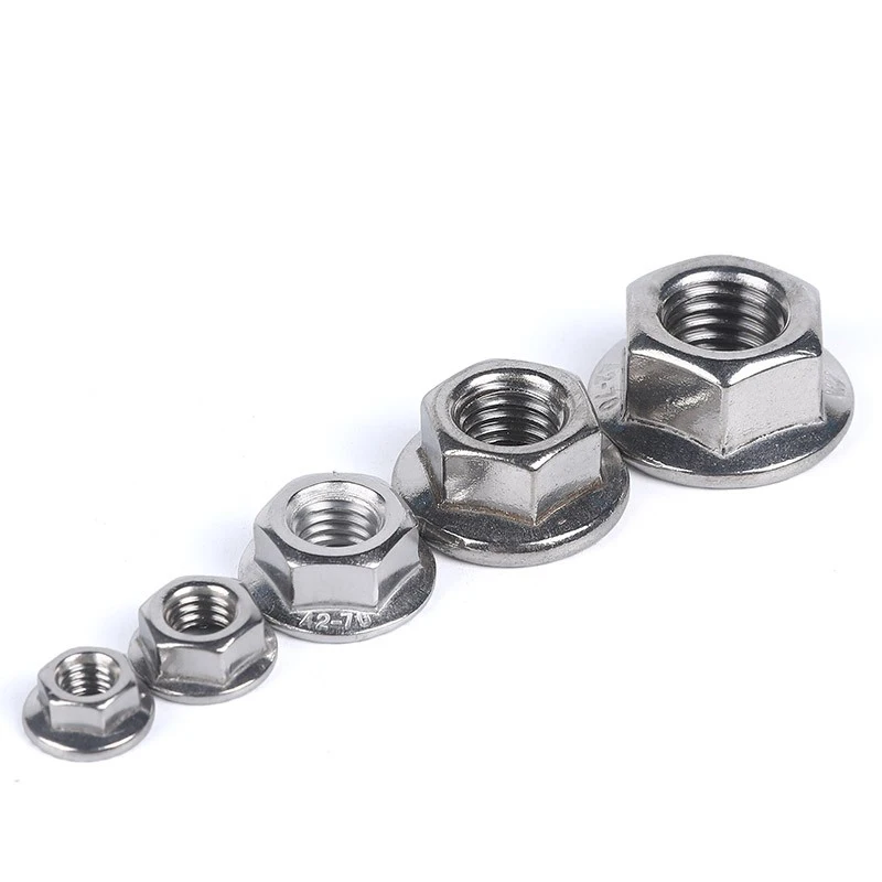 Stainless steel Fine thread Flange nut M6~M16 Lock nut DIN6923