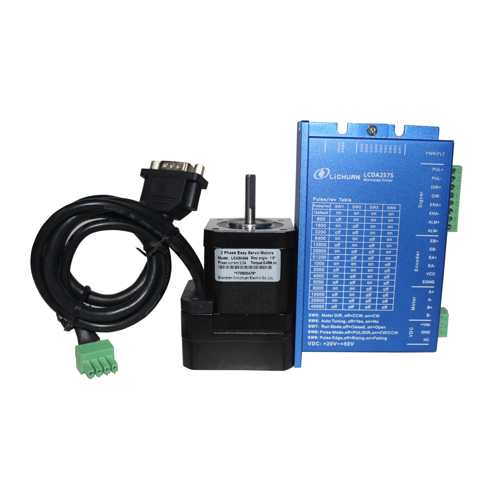 Lichuan Nema17 motore passo-passo ad anello chiuso con kit driver nema 17 servo ibrido 0.72Nm LCDA257S + LC42H261