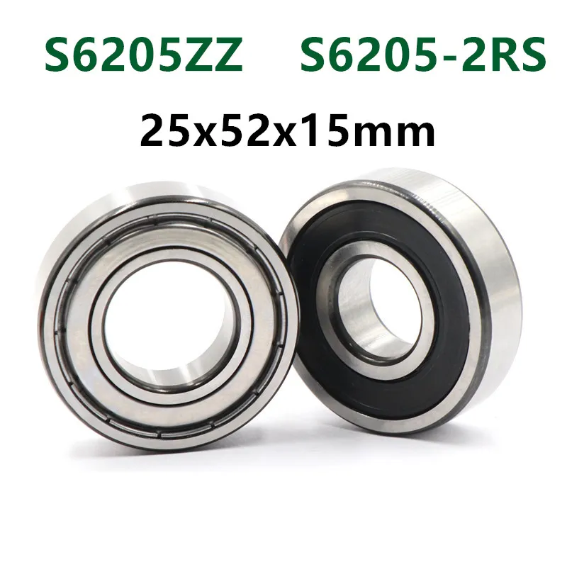 

10pcs S6205ZZ S6205-2RS stainless steel 440C deep groove ball bearing 25*52*15 mm 6205 S6205 2Z 2RS 25x52x15 bearings