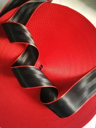 Preto-Vermelho Car Seat Belt Webbing, Universal, personalizado, Modificação, Acessórios do carro, 3m-36m