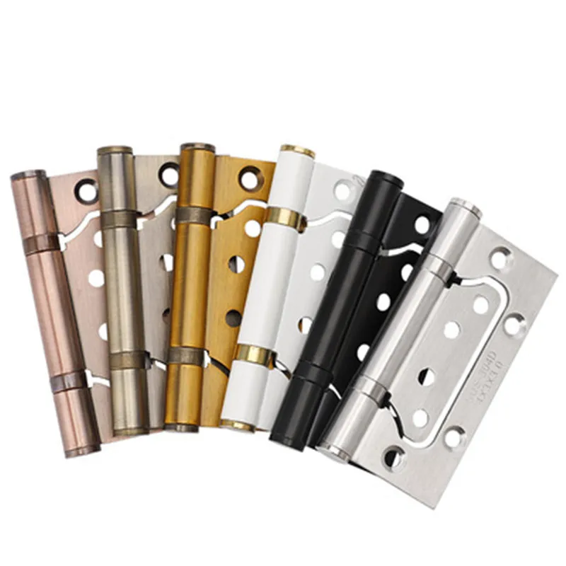 6-color Available Durable Stainless Steel Hinge 4 inch Hinge Free Slotted Wooden Door Heavy Hinge Indoor off-axis Hinge 1 PCS