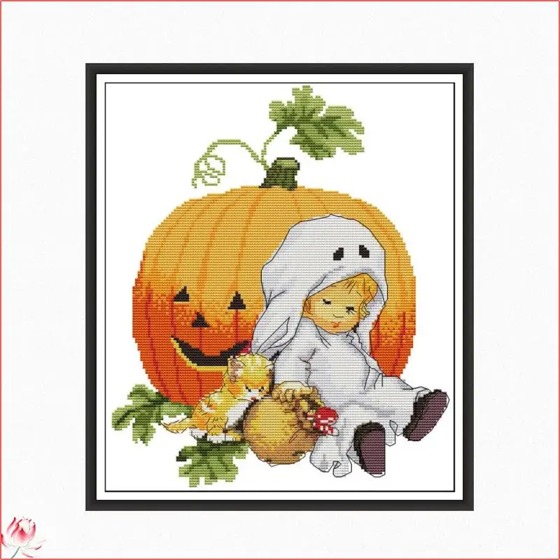 Halloween Gifts Lovely Baby Chinese Cross Stitch Kits Ecological Cotton Stamped Printed 14 11CT DIY Easy to Use Home Decoration