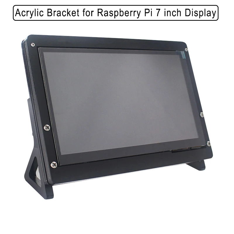 Raspberry Pi 4 Touch Screen Acrylic Case for 7 Inch Display Holder Case Black Monitor Bracket for Raspberry Pi 4B/3B+/3B LCD