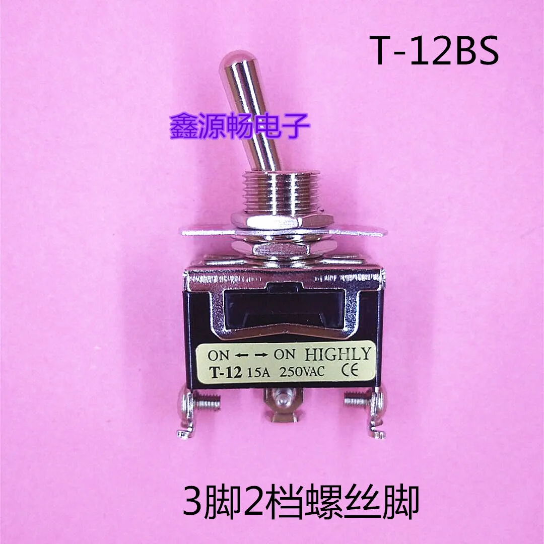 

Original New 100% T-12BS double-head toggle switch single-way 3pin 2gear 15A open hole 12MM