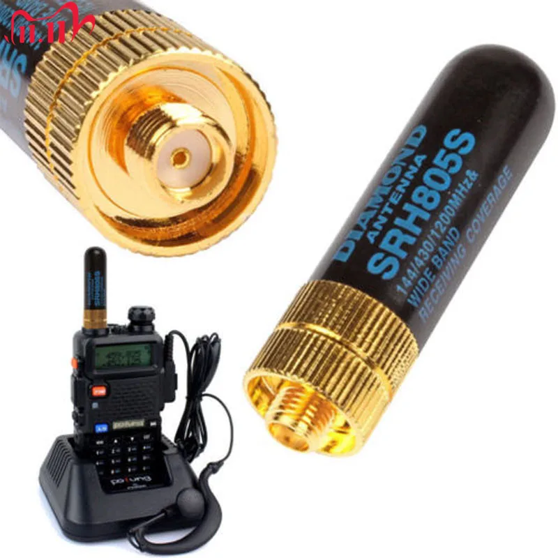 High Gain Dual Band Antenna UHF+VHF SRH805S SMA Female Antenna for TK3107 2107 for Baofeng UV-5R 888S UV-82 Walkie Talkie Radio