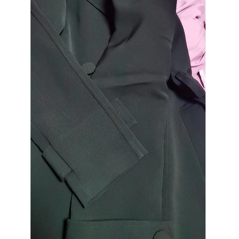 Imagem -06 - Trench Coat Feminino de Peito Único Cabolsa Preto Clássico para Senhora Streetwear Extra Longo Blusão Clássico Primavera e Outono