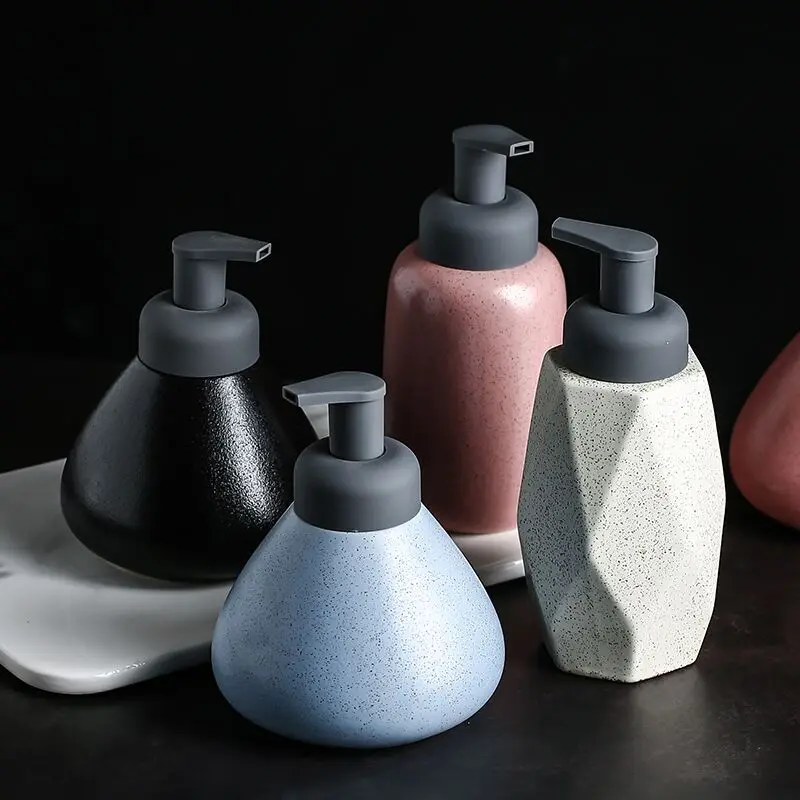 

Nordic Soap Dispenser Ceramic Shower Gel Bottling Foam Emulsion Press Bottles Hand Liquid Soap Hotel Toilet Bathroom Accessories