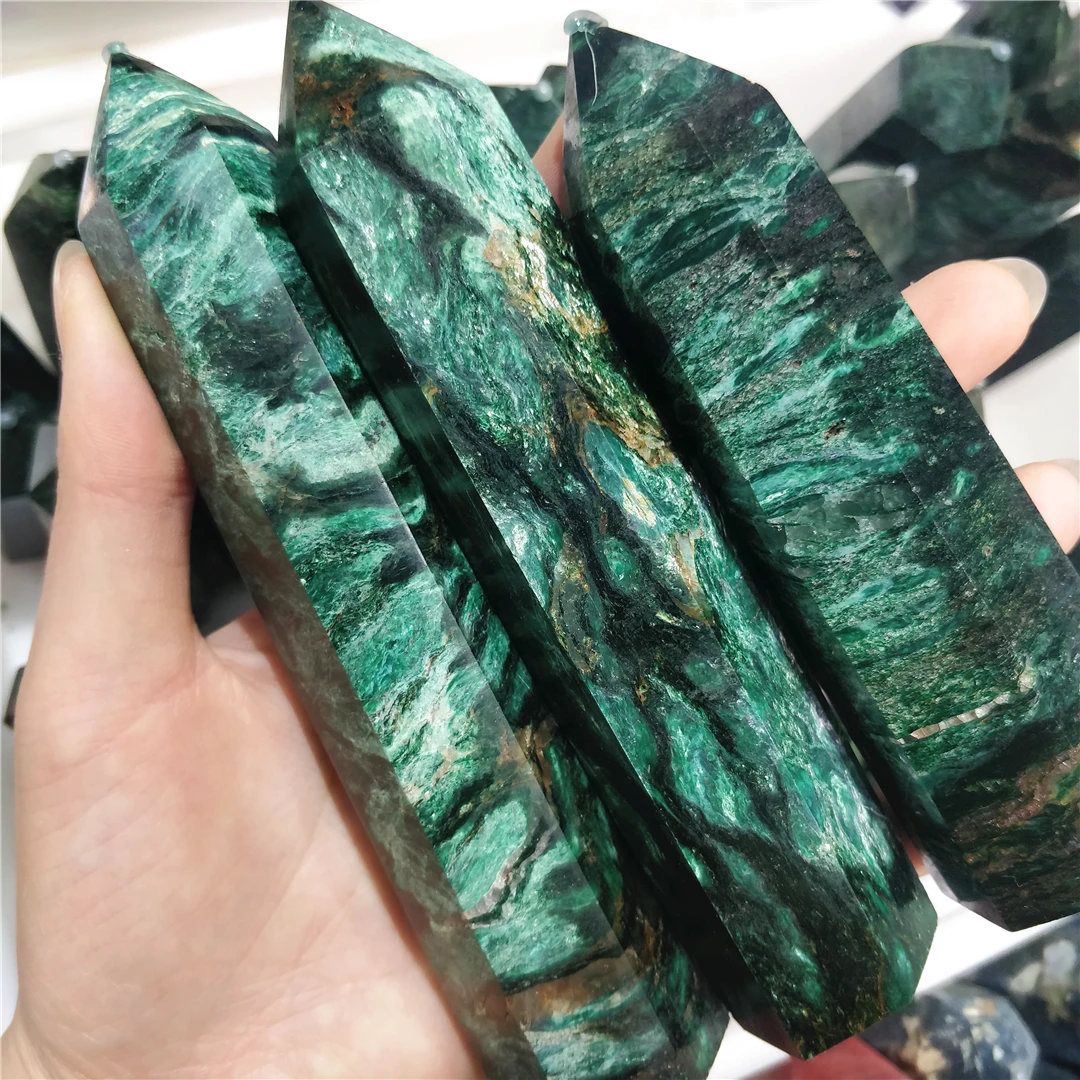 

Natural Green Mica Column Kmaite Point Euchlorite Crystal Obelisk Chakras Healing Decorative Gemstones And Minerals Collections