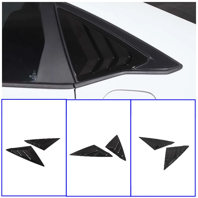 

For Honda Civic 11th 2022-2023 ABS Black Rear Window Triangle Blinds Louvers Shutters Cover Plate Sunshade Trim Car Accessories