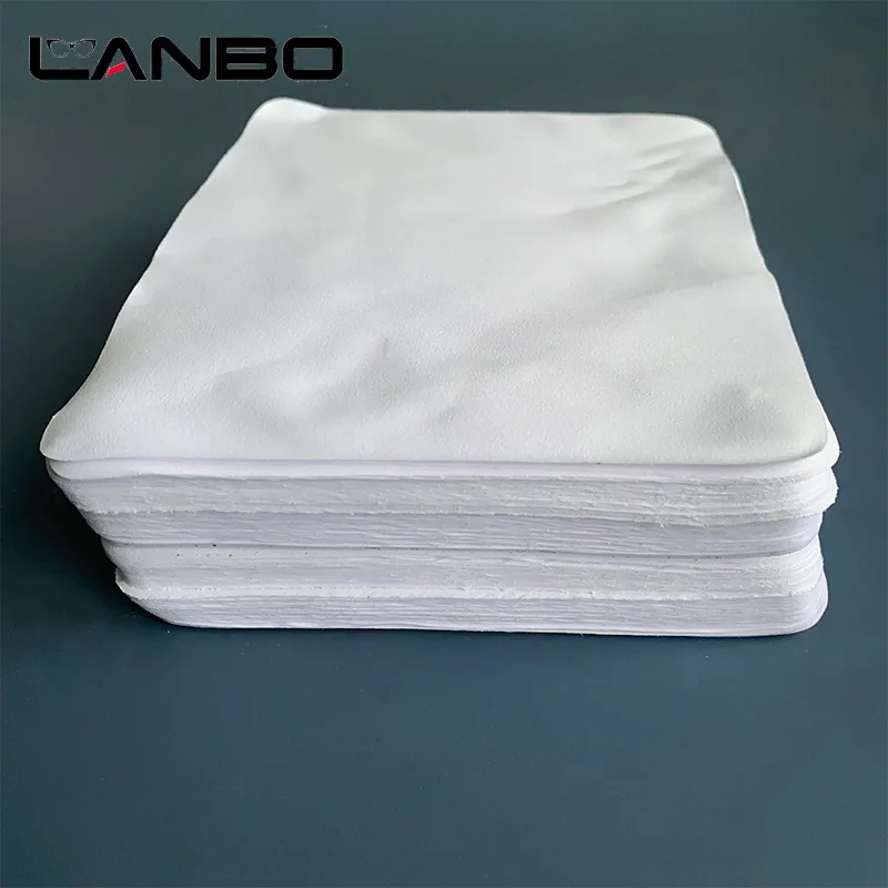 100pcs 175mm X 145mm Suede White Eyeglasses Cleaning Cloth Microfiber Cloth Camera Lens Clean Piano Computer Phone Screen Wipe