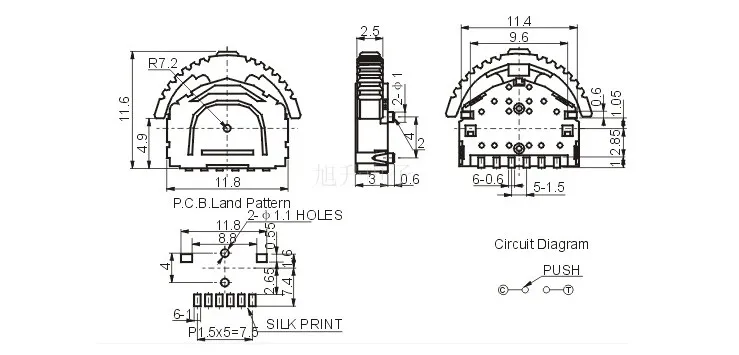 5Pcs Mobile phone MP3/4/5 dial switch key switch left and right reset dial switch big head patch 6 feet