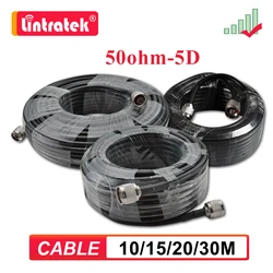 Lintratek 10-30m meter 5D Coaxial Cable 50ohm N Male to N Male For 2G 3G 4G Cell Mobile Phone Signal Booster Repeater Amplifier
