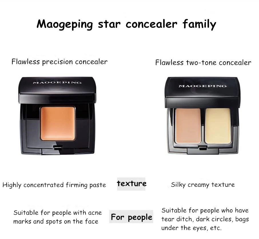 Maogeping Beauty Professional Flawless Select Concealer Palette 2.5G High Coverage Super-Blendable Texture NET:2.5G