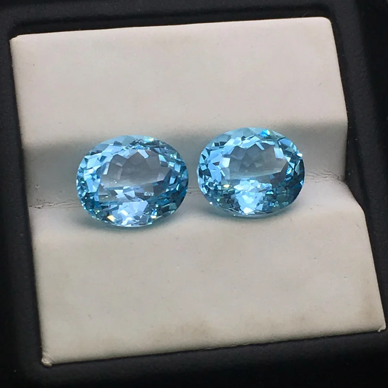 CSJ Real Natural Sky Topaz Loose Gemstone Oval Cut For Diy Fine Jewelry 925 Silver Gold Mounting Ring