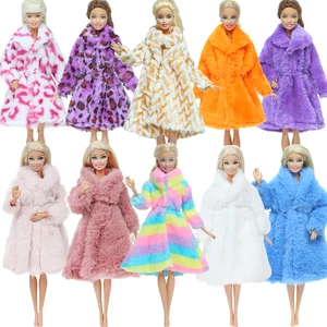 Soft Plüschmantel für Barbie -Puppe, mehrfarbige Langarm, Winterkleidung, heiße Accessoires, Kinderspielzeugkleidung, Geschenk 12 Hauptverkäufe Barbie Kinderkleidung - №4