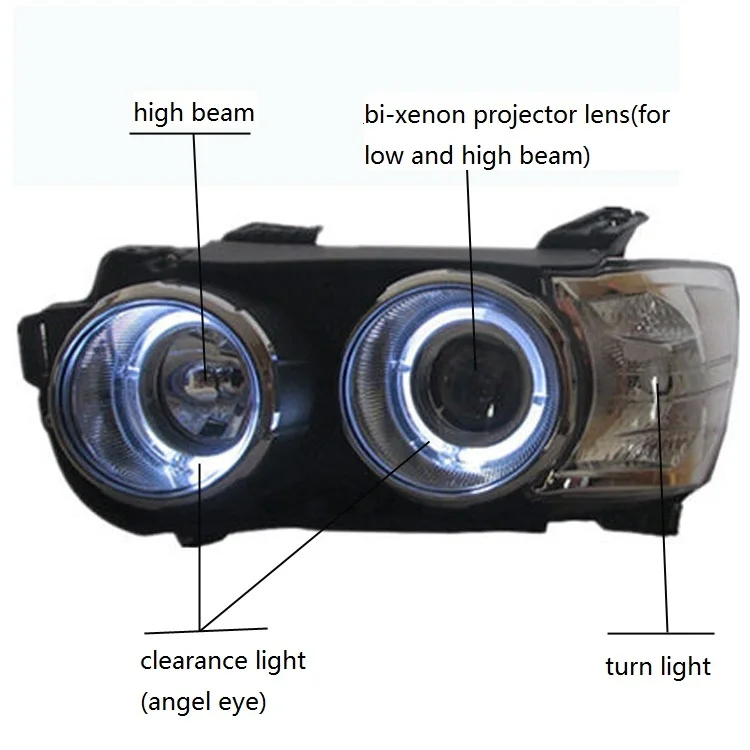 

Светодиодный ангельский глаз + галогенный поворосветильник + галогенный Дальний свет + биксеноновый прожектор, сборный головной свет для Chevrolet aveo sonic 2011-14