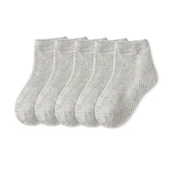 5 Paare/los Kinder Gemütliche Weiche Solide Atmungsaktive Mesh Baumwolle Socken Für 1-12Y Junge Mädchen Baby Teen Sommer Kinder Kleidung Zubehör