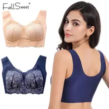 Women lace wireless bras plus size #4
