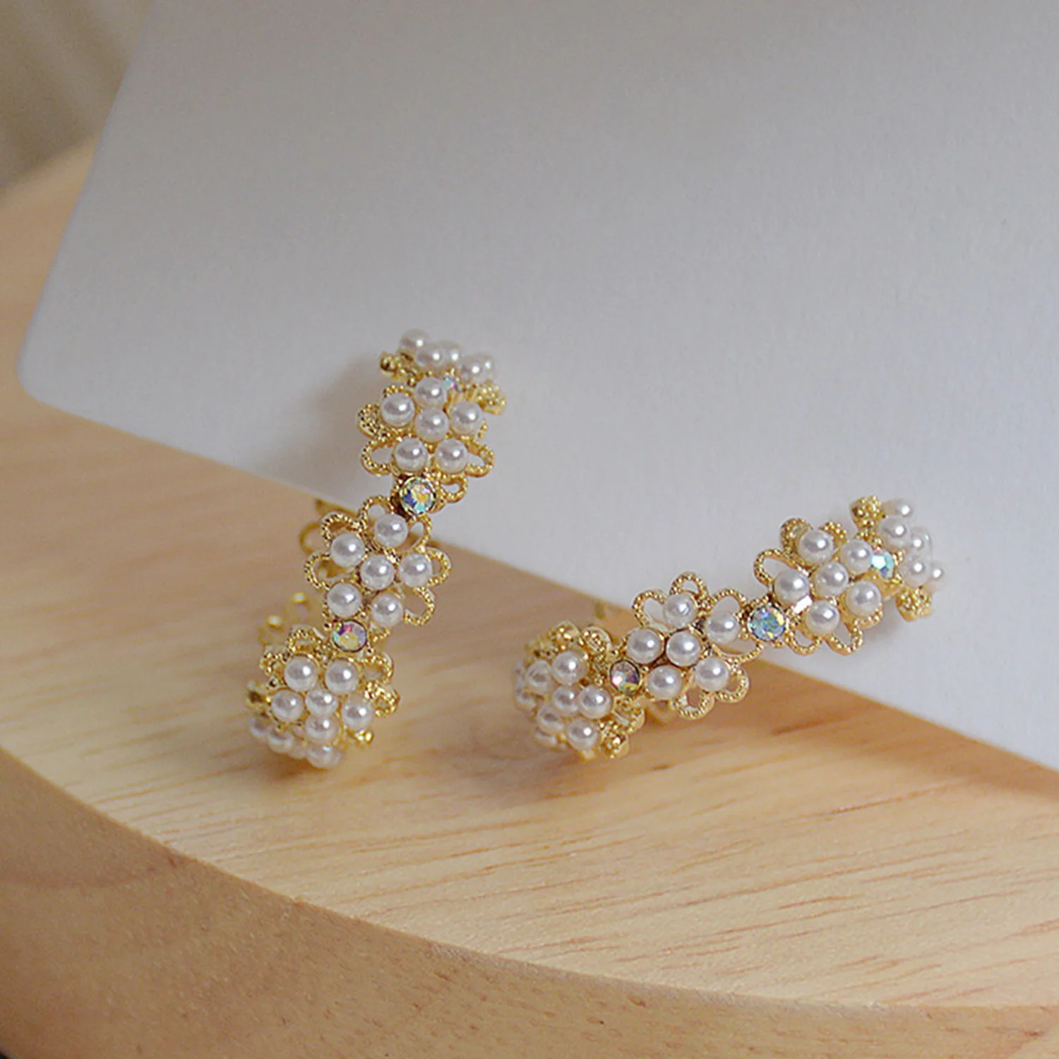 رومانسية مزاجه مقلد بيرل هوب أقراط للنساء حلية تذكار إسلامي من الكريستال فائق الجودة القرط الزفاف مجوهرات الزفاف