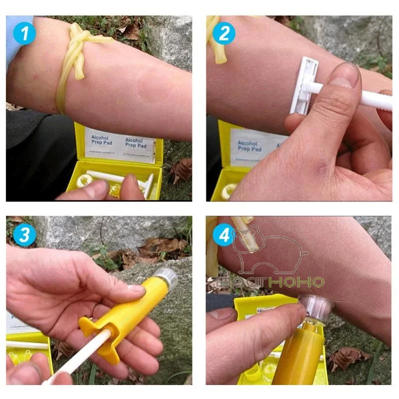 Imagem -03 - Snake Venom Extrator Abelha Picar Ferramentas-alívio da Mordida Extrator de Veneno Bomba de Sucção Kit de Primeiros Socorros para Caminhadas Mochila Acampamento