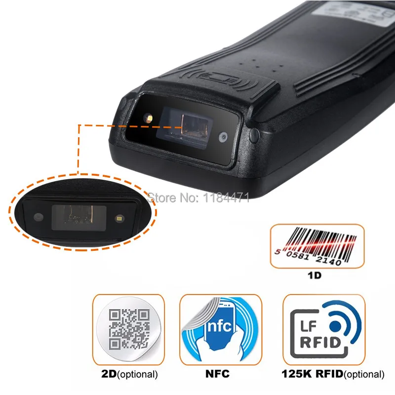 Android 5.1 PDA mobile Printer Industrial multi-function 1D 2D barcode scanner rfid 134khz handheld terminal