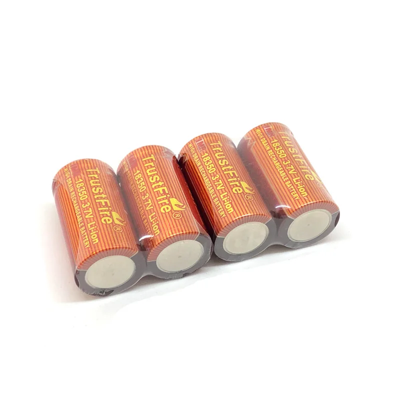10pcs/lot TrustFire IMR 18350 3.7V Li-ion Battery High Drain Rechargeable Lithium Batteries 700mAh for E-cigarettes Flashlights